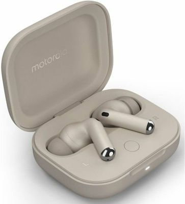 Motorola Moto Buds+ Bluetooth Handsfree Ακουστικά με Αντοχή στον Ιδρώτα και Θήκη Φόρτισης Beach Sand