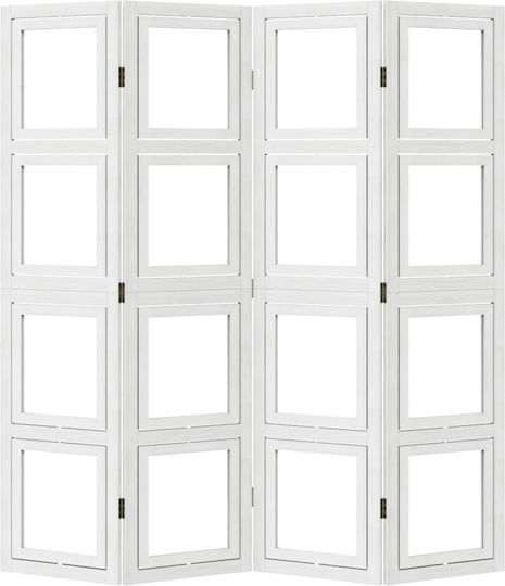 vidaXL Decorative Room Divider Wooden with 4 Panels 140x160cm