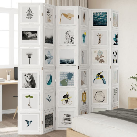 vidaXL Decorative Room Divider Wooden with 6 Panels 210x220cm