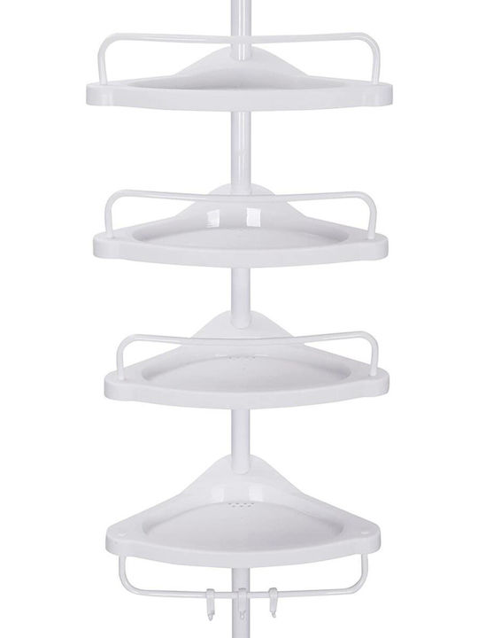 Vasagle Floor Bathroom Shelf Metallic with 4 Shelves 25x25x35cm White