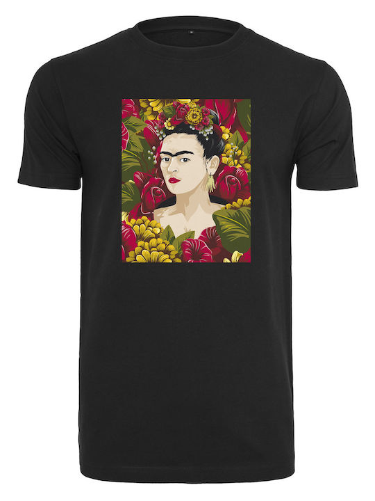Merchcode Frida Kahlo Portrait Tricou Frida Kahlo Negru Bumbac