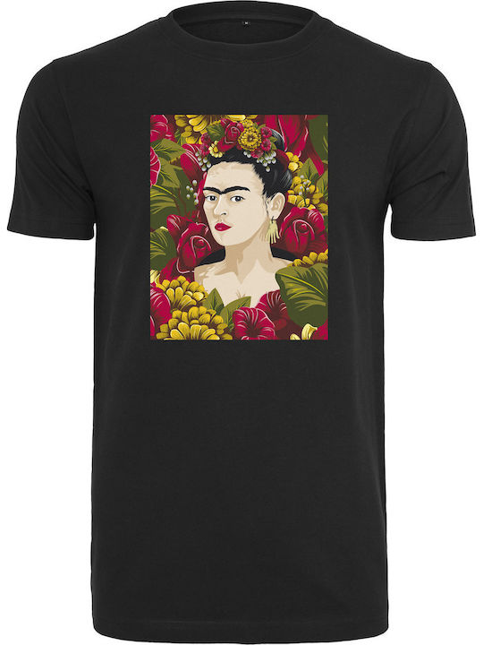 Merchcode Frida Kahlo Portrait T-shirt Frida Kahlo Μαύρο Βαμβακερό