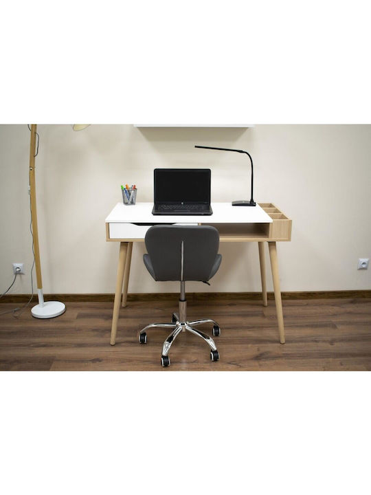 Rotativă Scaun Vizitator cu Roți în Culoare Gri 47.5x55.5x84.5cm 1buc Rotativă Scaun Vizitator cu Roți în Culoare Gri 47.5x55.5x84.5cm 1buc