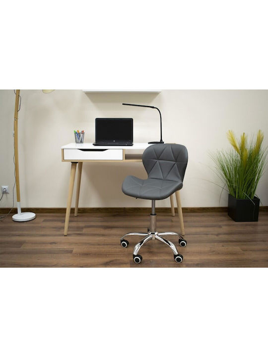 Rotativă Scaun Vizitator cu Roți în Culoare Gri 47.5x55.5x84.5cm 1buc