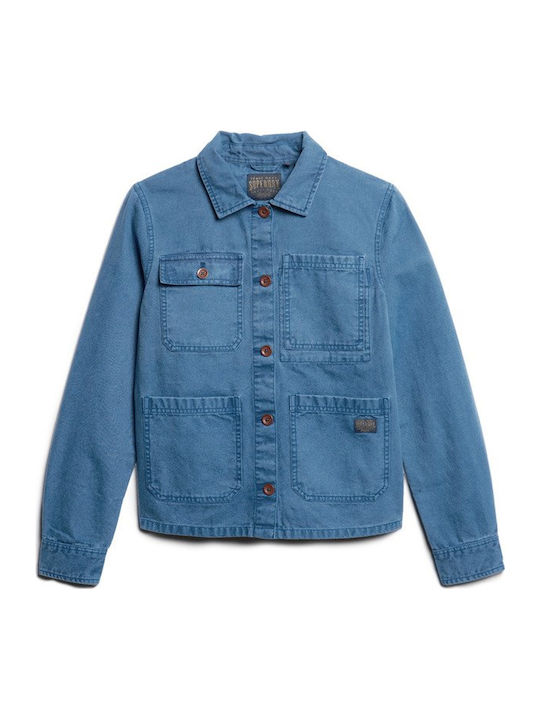 Damenmäntel Überhemd Blau