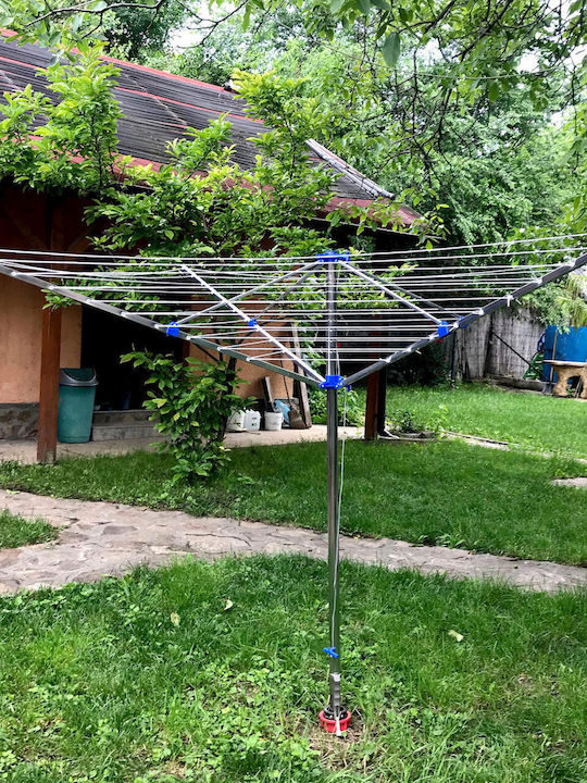 Strend Pro Folding Floor Clothes Drying Rack for Garden made of Aluminum with Hanging Length 40m