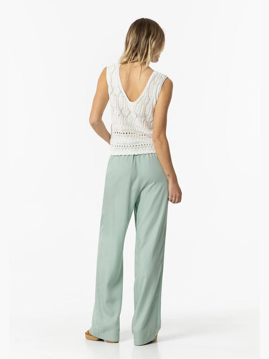 Tiffosi Women's Fabric Trousers with Elastic Light Green