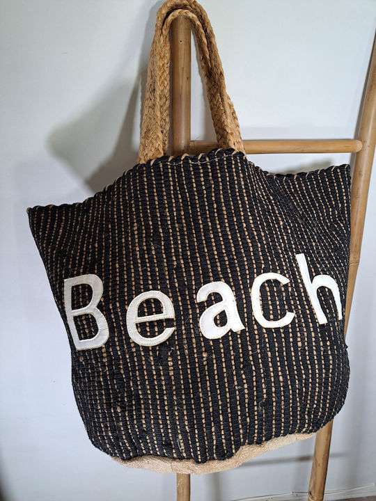Ble Resort Collection Stoff Strandtasche mit Brieftasche Schwarz