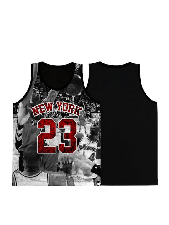 Herren Tank Top New York 23 Basketball Tmt37-schwarz