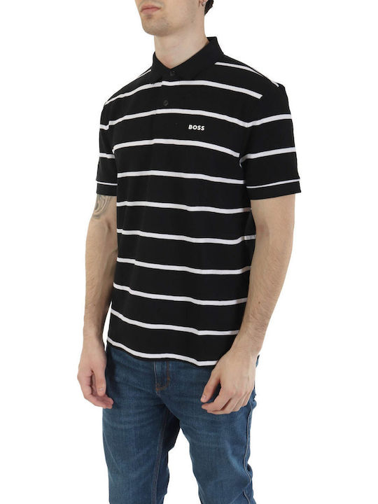 Polo Bluza Cu Mâneci Scurte Neagră