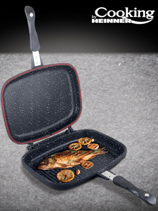 Heinner Dark Line Classic Double Grill made of Aluminum with Non-Stick Coating