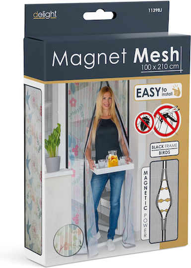 Mosquito Net Door with Velcro with Magnetic Clasp Polyester Multicolour 210x100cm