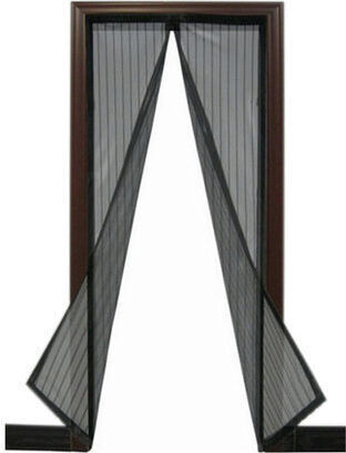 Artool Plasă De Țânțari Ușă Cu Scai Cu Închidere Magnetică Din Poliester Neagră 100x210cm