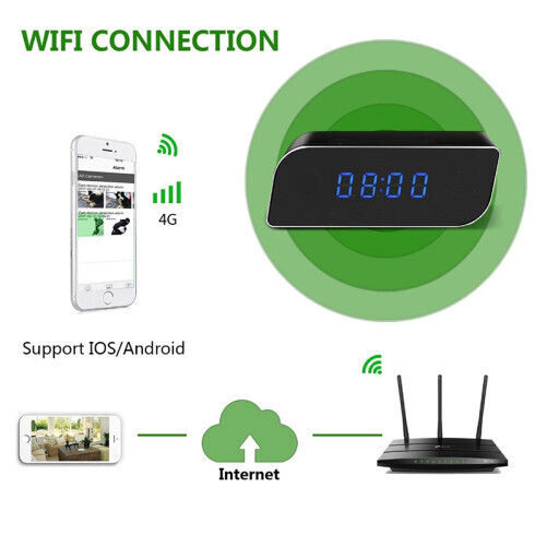 Hidden Camera WiFi Clock 8MP with Memory Card Slot
