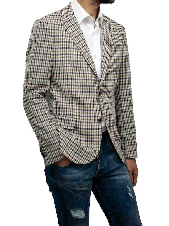 Men's Checkered Jacket ARTISTI ITALIANI (13563/S02) - Beige