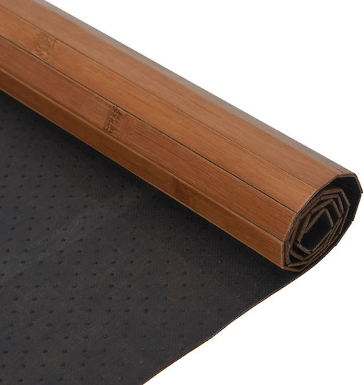 vidaXL Rutschfest Teppich Rechteckig Synthetisch,Polyester/Cotton/Leather Brown