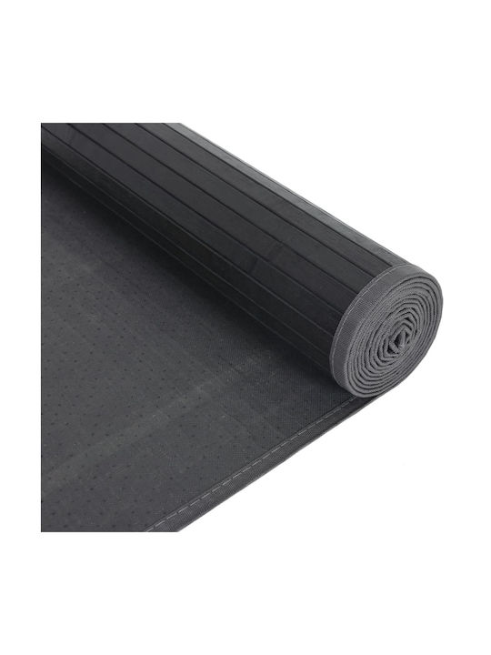 vidaXL Rutschfest Teppich Rechteckig Synthetisch,Polyester/Cotton/Leather Black
