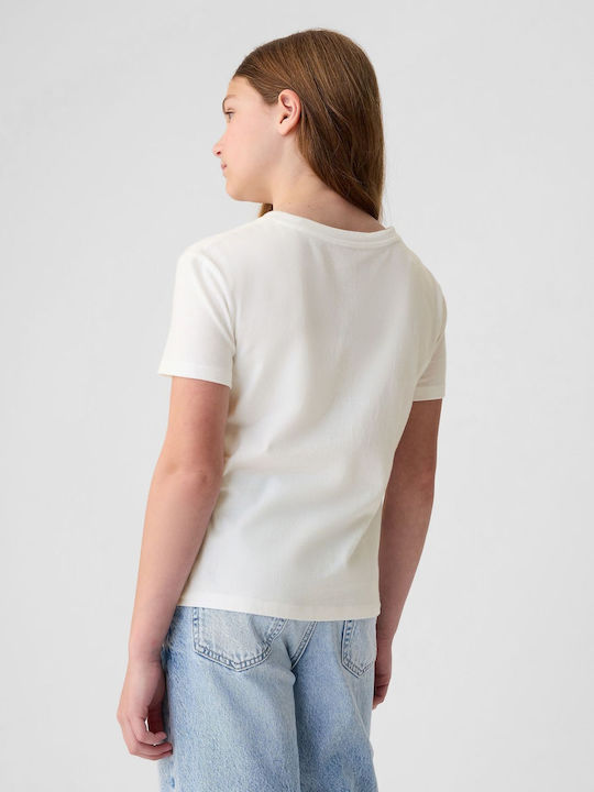 GAP Bluză pentru copii Cu mâneci scurte Off White Graphic