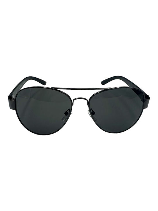 V-store Sunglasses with Black Metal Frame and Black Lens 5079-02