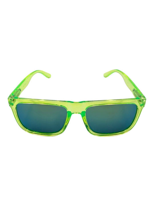 V-store Sunglasses with Green Plastic Frame and Green Lens 2464-02