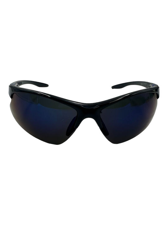 V-store Sunglasses with Black Plastic Frame and Blue Lens 9902-02