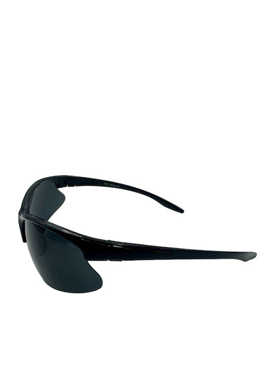 V-store Unisex Γυαλιά Ηλίου με Μαύρο Κοκκάλινο Σκελετό και Μαύρο Φακό 9902-01