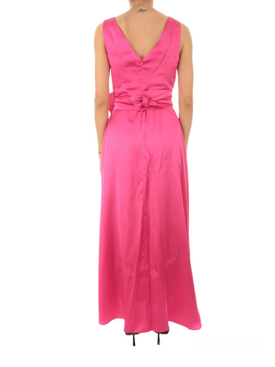 Emme Marella Maxi Rochie de Seară Satin Fuchsia