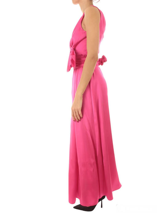 Rochie de Seara Maxi Satin Fuchsia