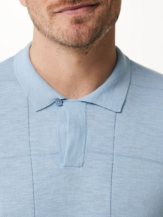 Polo Short Sleeve Blouse Skyblue