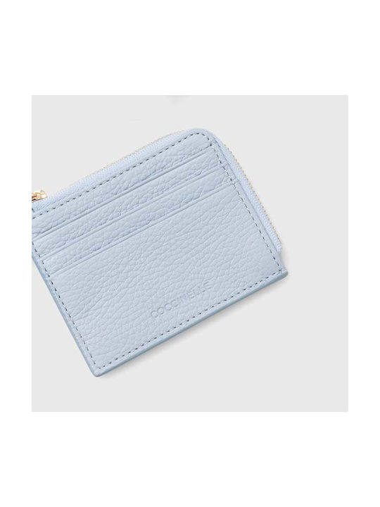 Coccinelle Small Leather Women's Wallet Cards Light Blue