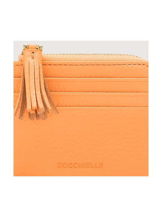 Coccinelle Small Leather Women's Wallet Cards Orange