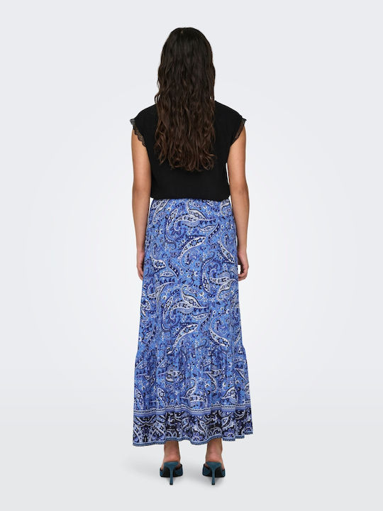 Only High Waist Maxi Skirt Blue