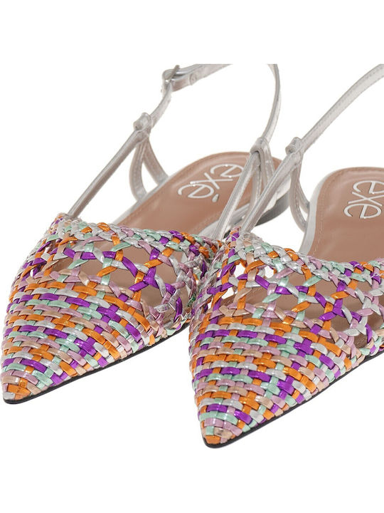 Miami Γυναικείες Μπαλαρίνες Slingback σε Ασημί Χρώμα