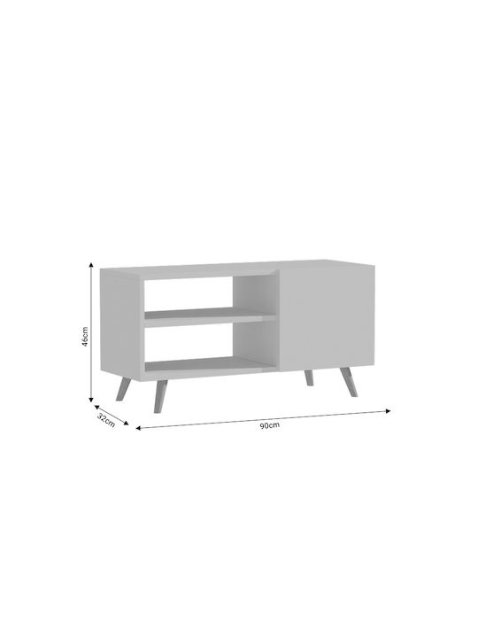 TV Stand Wooden Orianne White-Natural L90xW32xH46cm