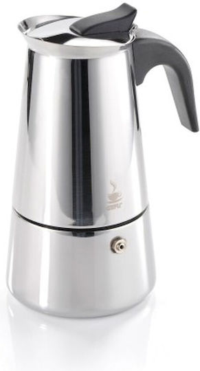 Gefu Stovetop Espresso Pot for 6 Cups Inox Black