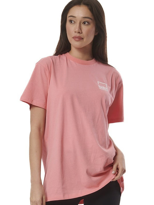 Body Action Γυναικείο Αθλητικό Oversized T-shirt Coral Pink