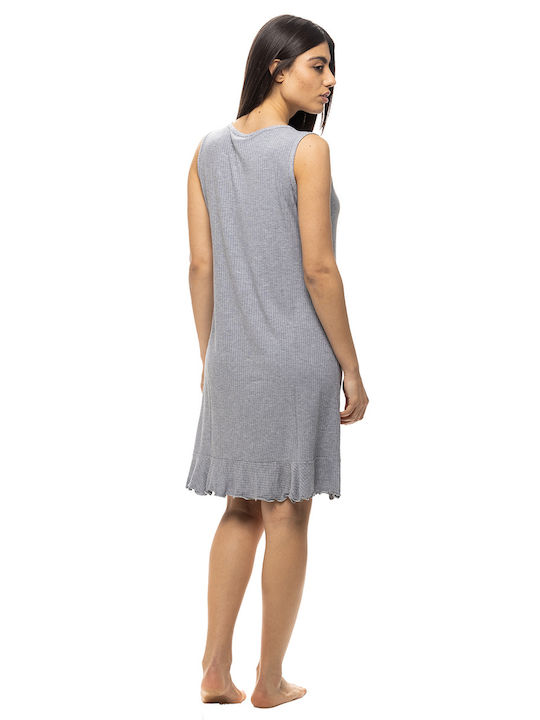 Koyote Summer Cotton Women's Nightdress Grey