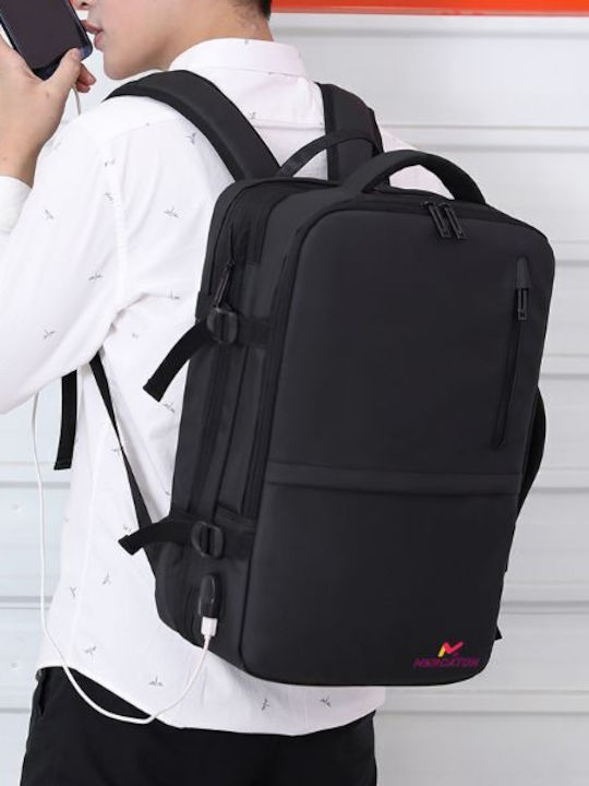 Rucsac Impermeabil Pentru Laptop 17.3" Cu Port USB În Culoare Neagră