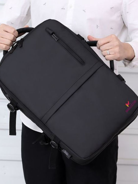 Rucsac Impermeabil Pentru Laptop 17.3" Cu Port USB În Culoare Neagră