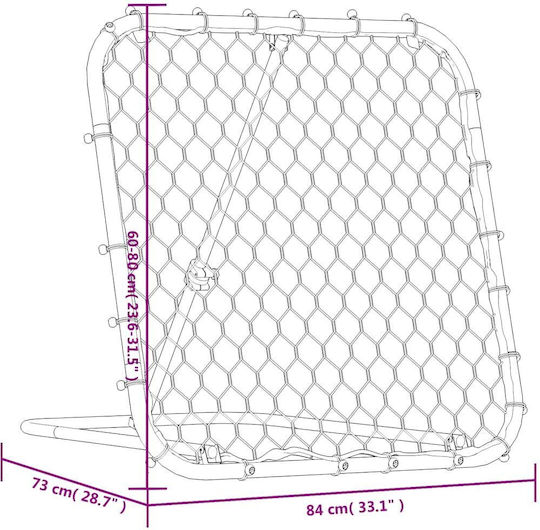 vidaXL Ball-Rückholnetz für Fußballtraining 84x73x60cm
