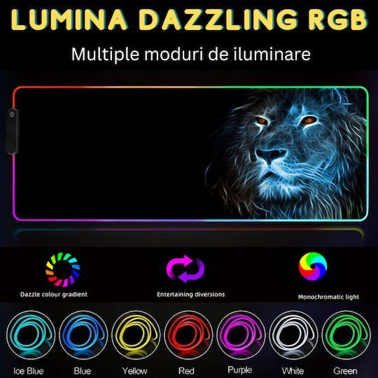 Padele Pentru Mouse Gaming XXL (900mm) Cu Iluminare RGB Prin USB Negru