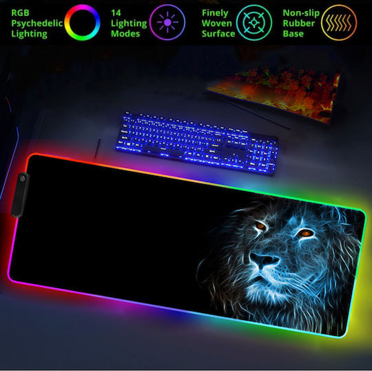 Padele Pentru Mouse Gaming XXL (900mm) Cu Iluminare RGB Prin USB Negru