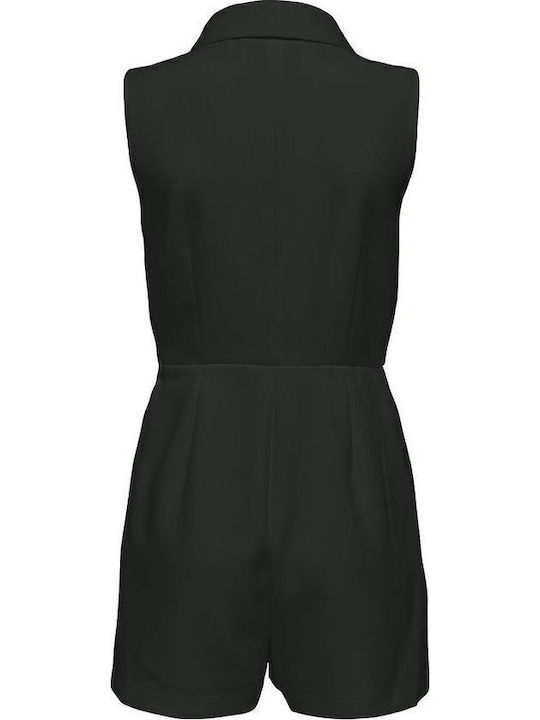 Damen Ärmellos Einteiler Shorts Schwarz