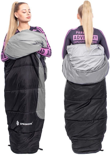 Springos Schlafsack Einzeln Black And Gray