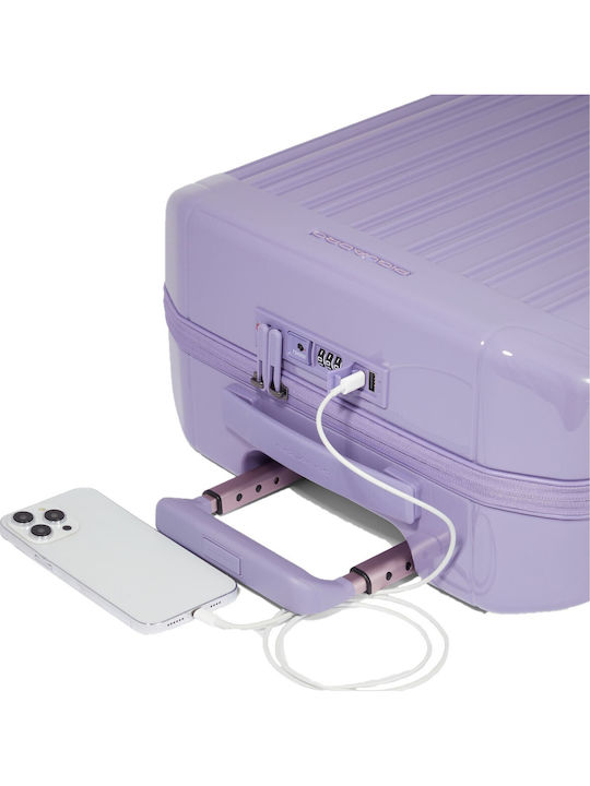 Piquadro Βαλίτσα Ταξιδίου Καμπίνας Σκληρή Light Violet με 4 Ρόδες Ύψους 55εκ.