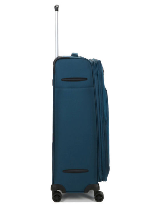 Airtex Paris Μεγάλη Βαλίτσα Ταξιδίου Υφασμάτινη Πετρόλ με 4 Ρόδες Ύψους 79εκ.