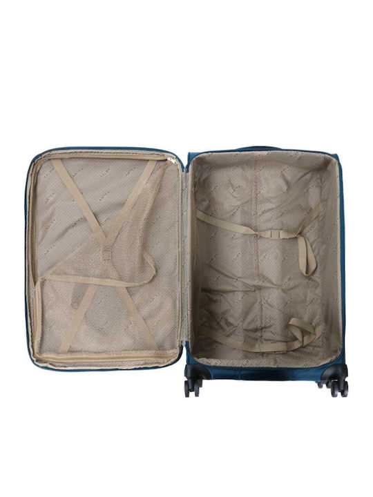 Airtex Paris Μεγάλη Βαλίτσα Ταξιδίου Υφασμάτινη Πετρόλ με 4 Ρόδες Ύψους 79εκ.