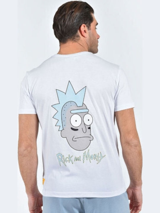 Two Brothers Tricou Rick și Morty Alb Bumbac