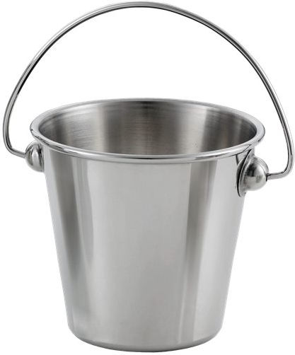 Ready Bucket Serving Basket with Diameter 9cm and Height 8.5cm Stainless 14/1 Pcs 6 1pcs