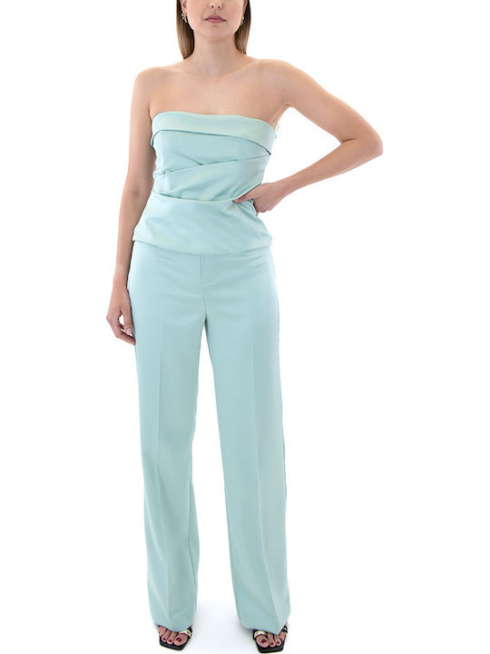 Pants Γυναικείο Ψηλόμεσο Υφασμάτινο Παντελόνι σε Ίσια Γραμμή Πράσινο